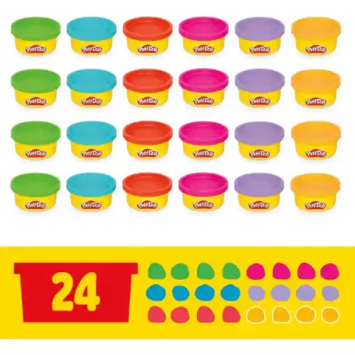 Hasbro Play-Doh 24 tégelyes színes gyurma készlet formákkal