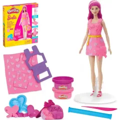   Hasbro Play-Doh Barbie divattervező gyurmakészlet babával - Szívek és frizura