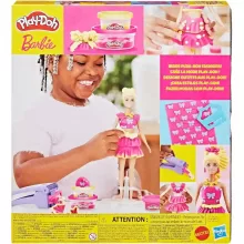 Hasbro Play-Doh Barbie divattervező gyurmakészlet babával - Fodrok és masnik