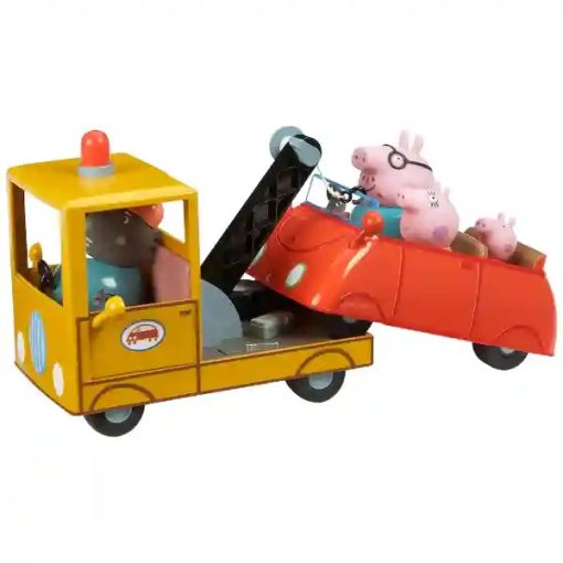 Hasbro Peppa Pig - Kutyanagyapó interaktív autómentője Peppa piros családi autóval