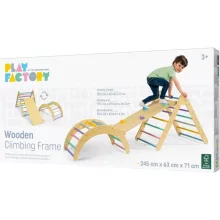 Play Factory háromrészes beltéri fa mászókészlet