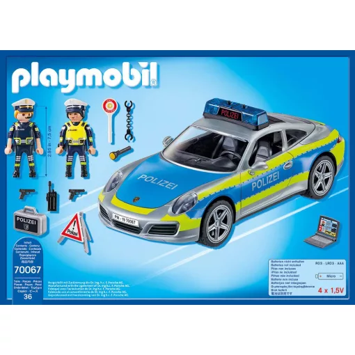 Playmobil 70067 Porsche 911 Carrera 4S rendőrautó fénnyel és hanggal