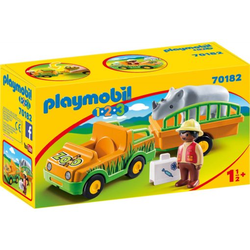 Playmobil 70182 1.2.3 Állatkerti autó orrszarvúval