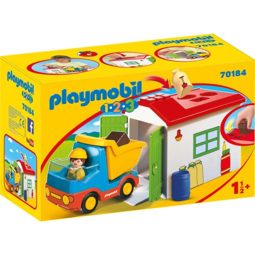 Playmobil 70184 1.2.3 Teherautó formaválogató garázzsal