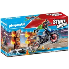 Playmobil 70553 Stuntshow - Crossmotor tüzes fallal