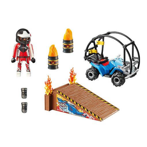 Playmobil 70820 StarterPack Kaszkadőr quaddal és lángoló rámpával