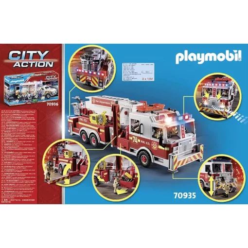 Playmobil 70935 Óriás amerikai létrás tűzoltóautó vízágyúval