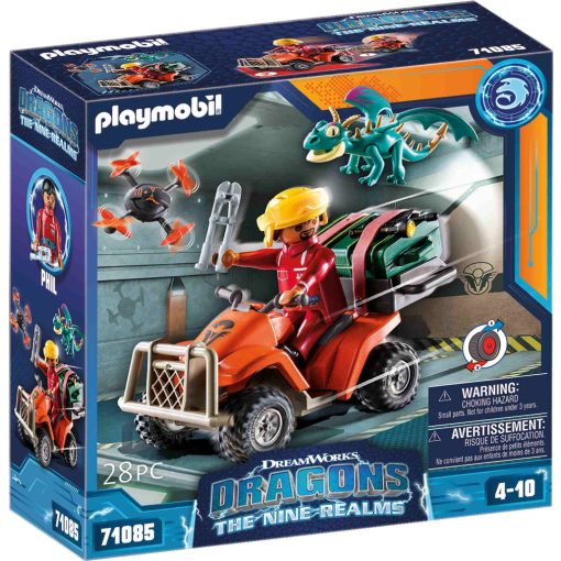 Playmobil 71085 Dragons: The Nine Realms - ICARIS hátrahúzós quad és Phil