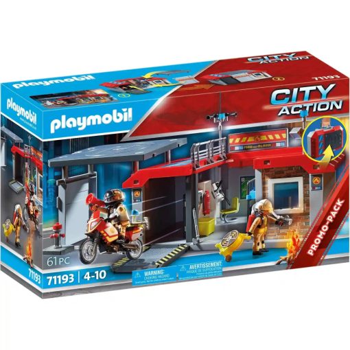 Playmobil 71193 Hordozható tűzoltóság motorral