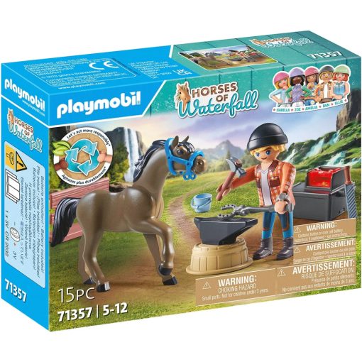 Playmobil 71357 Horses of Waterfall - Achilles és Ben, a patkolókovács