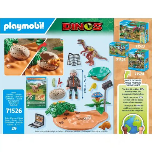 Playmobil 71526 Stegosaurus fészek Velociraptor dínóval