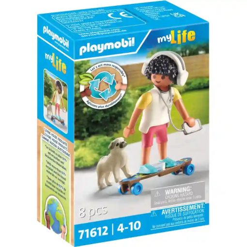 Playmobil 71612 Gördeszkás fiú kiskutyával