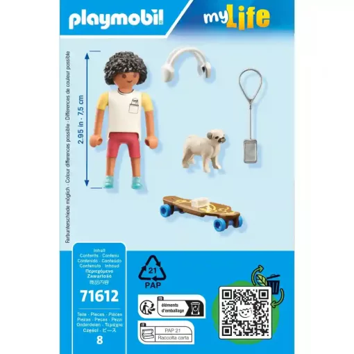 Playmobil 71612 Gördeszkás fiú kiskutyával