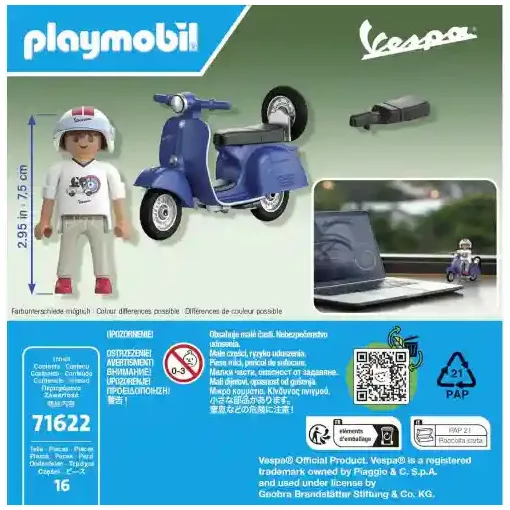 Playmobil 71622 1969 Vespa 150 Sprint Veloce robogó, kék