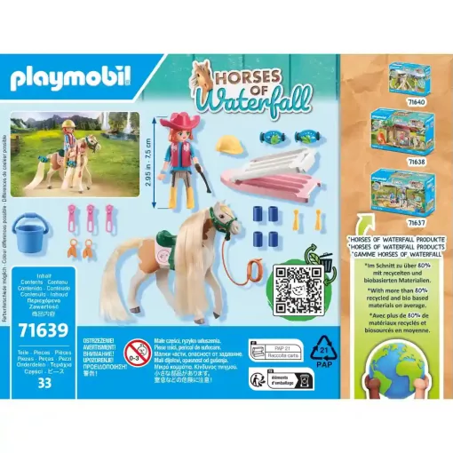 Playmobil 71639 Horses of Waterfall - Ellie és fésülhető Sawdust lova