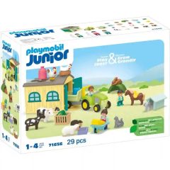   Playmobil 71656 Junior Farm traktorral, pótkocsival és állatokkal