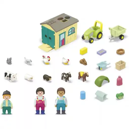 Playmobil 71656 Junior Farm traktorral, pótkocsival és állatokkal