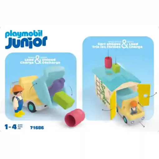 Playmobil 71686 Junior - Teherautó formaválogató garázzsal