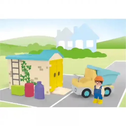 Playmobil 71686 Junior - Teherautó formaválogató garázzsal