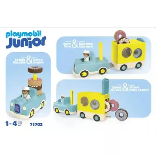 Playmobil 71702 Junior Fánkos autó rakodó és formaválogató funkcióval