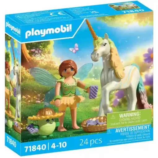 Playmobil 71840 Szivárványvirág, a csillogó unikornis és tündér barátja