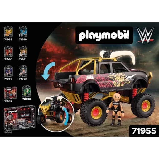 PLAYMOBIL 71955 WWE® - A Szikla (The Rock) pankrátor Monster Truck autója