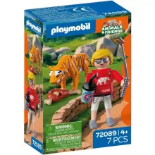 Playmobil 72089 Animals & Friends - Állatkerti tigris és látogató