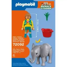 Playmobil 72092 Animals & Friends - Állatkerti kiselefánt és gondozója