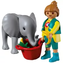 Playmobil 72092 Animals & Friends - Állatkerti kiselefánt és gondozója