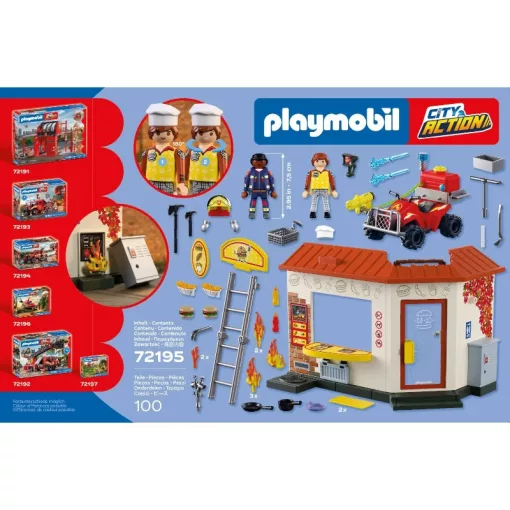 PLAYMOBIL 72195 Tűzoltósági quad hamburgeres standdal