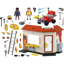 PLAYMOBIL 72195 Tűzoltósági quad hamburgeres standdal