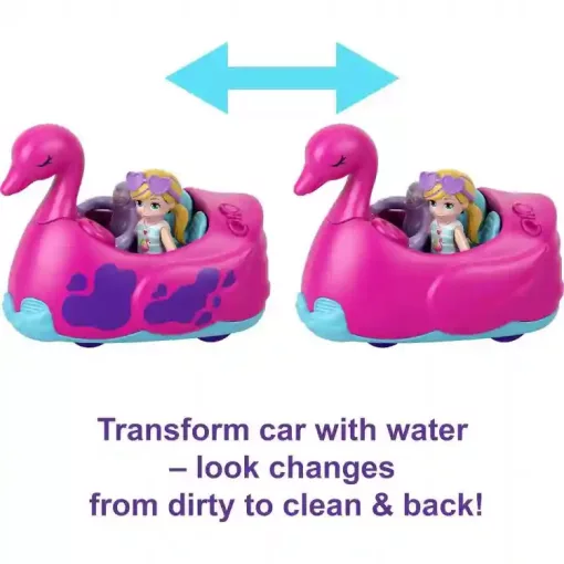 Polly Pocket flamingó autómosó játékkészlet