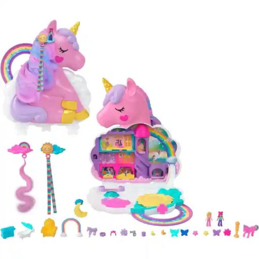 Polly Pocket szivárványos unikornis szépségszalon játékkészlet