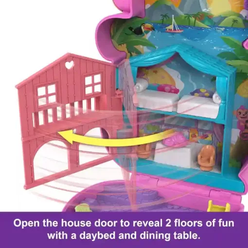 Polly Pocket 2 az 1-ben majomcsalád játékkészlet