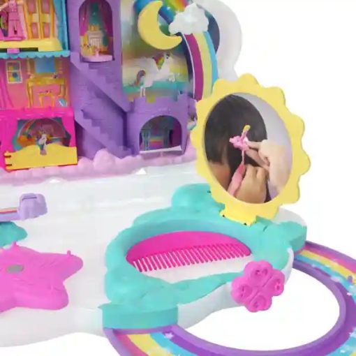 Polly Pocket 2 az 1-ben szivárványos unikornis szépségszalon játékkészlet