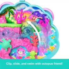 Polly Pocket macis kagyló csillámos sziget sellővel játékkészlet