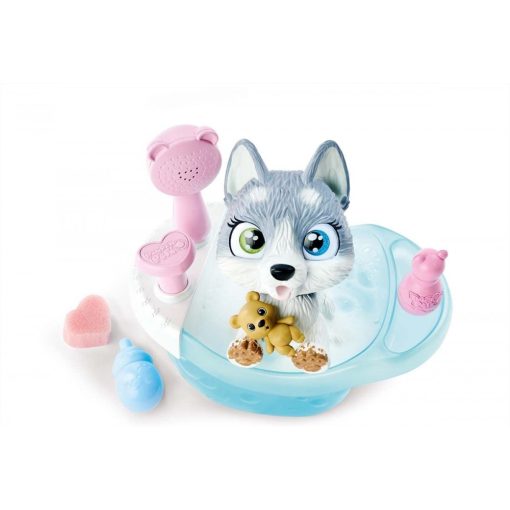 Simba Toys Pamper Petz - Pisilő husky kiskutya pelenkában fürdőkáddal