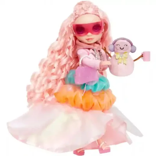 Rainbow High Winter Wonderland - Bella Parker rózsaszín divatbaba kiegészítőkkel
