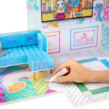 Rainbow High Color & Play többszintes fa babaház filctollakkal