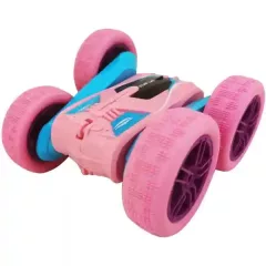   RC Spin N' Stunt kétoldalas távirányítós autó fénnyel - rózsaszín