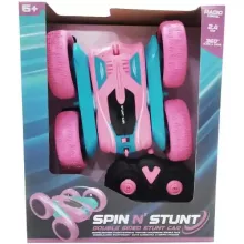RC Spin N' Stunt kétoldalas távirányítós autó fénnyel - rózsaszín