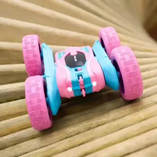 RC Spin N' Stunt kétoldalas távirányítós autó fénnyel - rózsaszín