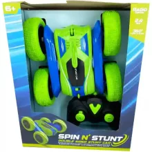 RC Spin N' Stunt kétoldalas távirányítós autó fénnyel - zöld