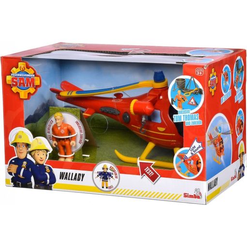 Sam a tűzoltó - Wallaby mentőhelikopter Tom figurával (csomagolássérült)