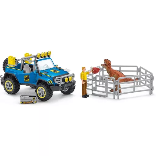 Schleich 41464 Terepjáró Giganotosaurus dinóval és ketreccel
