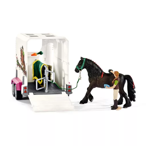 Schleich 42346 Terepjáró lószállítóval és Fríz lóval