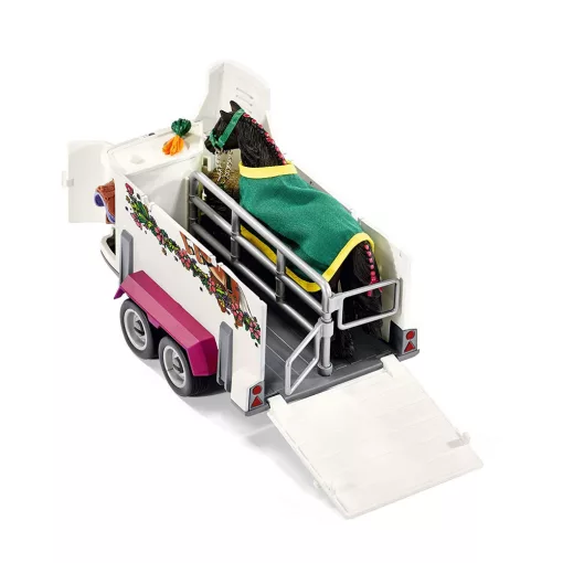 Schleich 42346 Terepjáró lószállítóval és Fríz lóval