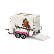 Schleich 42346 Terepjáró lószállítóval és Fríz lóval