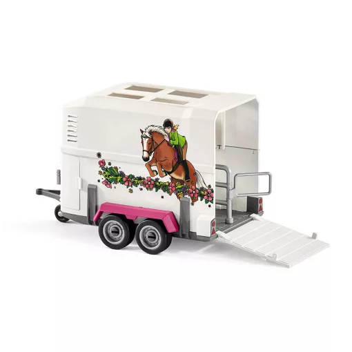 Schleich 42346 Terepjáró lószállítóval és Fríz lóval