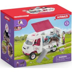 Schleich 42439 Mobil állatkórház hannoveri csikóval